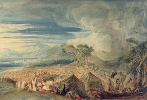 紅海の水を分けるモーセ 作： John Martin
